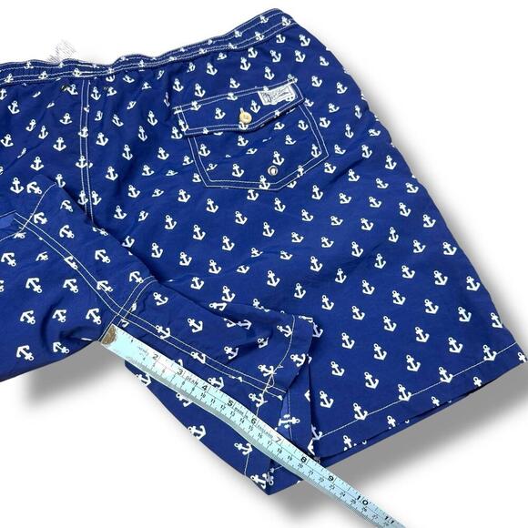Polo Ralph Lauren Anchor Print Swim Trunks Sz 3XB Big Navy Blue Nautical Shorts - Picture 11 of 11